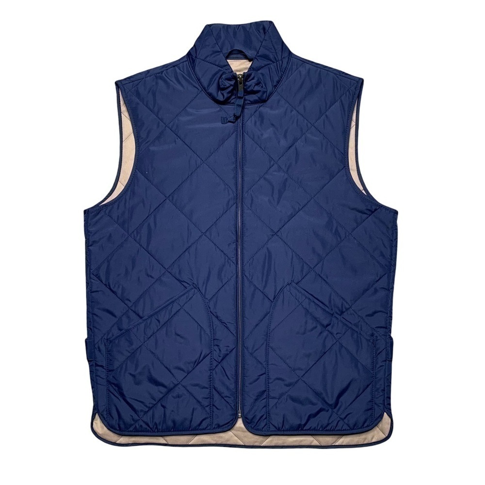 J.Crew Blue Quilted Vest Size Small Full Zip